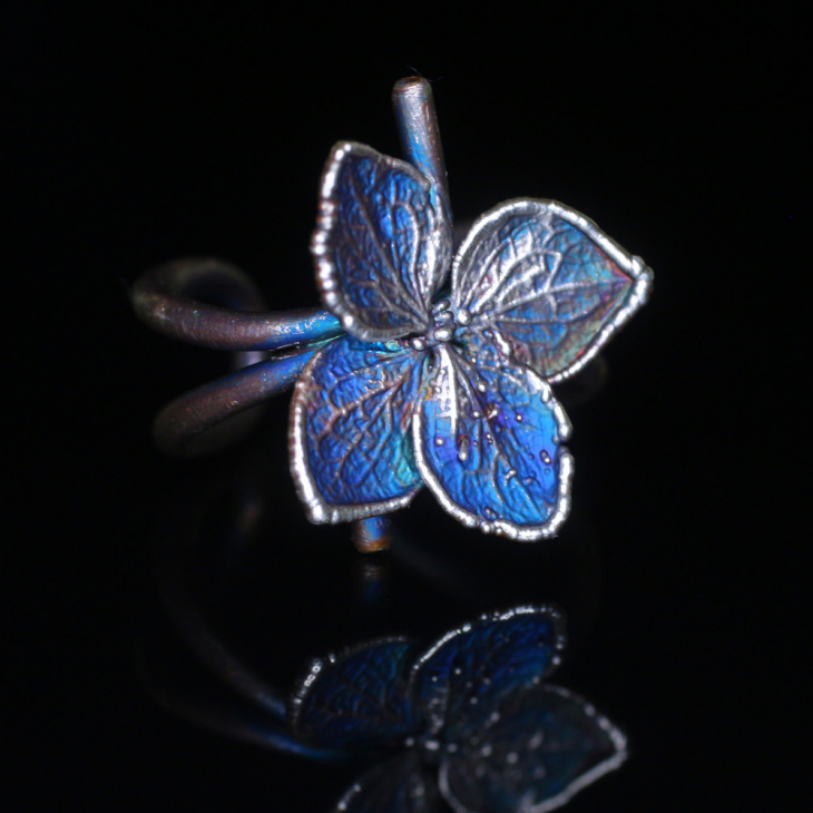 Cuff in silver, Hydrangea , фото 4