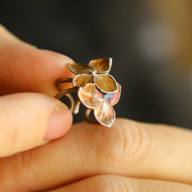 Cuff in silver, Hydrangea, фото 2
