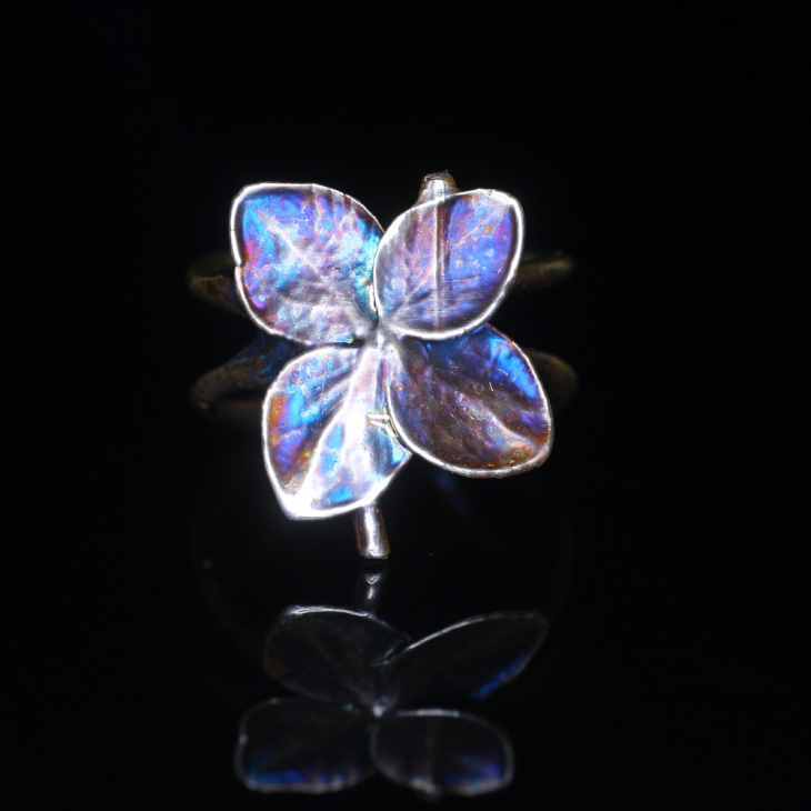 Cuff in silver, Hydrangea , фото 1