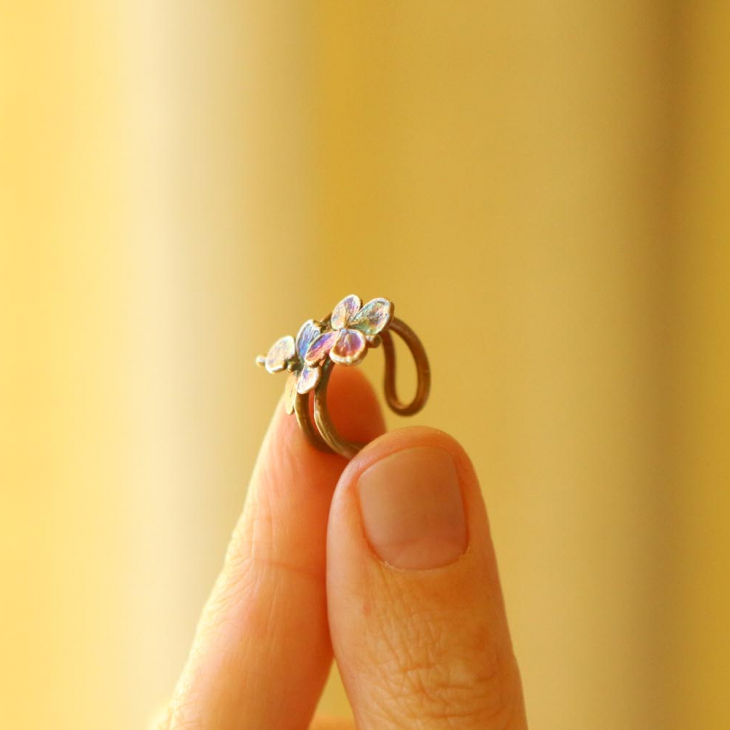 Cuff in silver, Hydrangea, фото 2