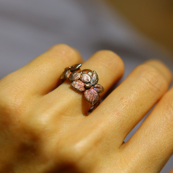 Ring in silver, Hydrangea , фото 2