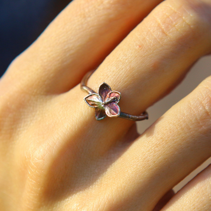 Rings in silver, Hydrangea , фото 1