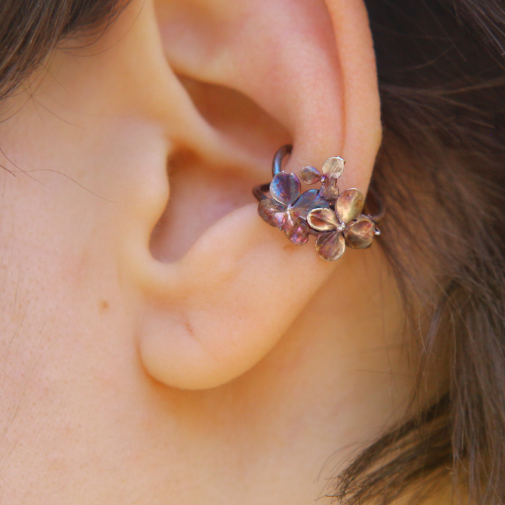 Cuff in silver, Hydrangea , фото 2