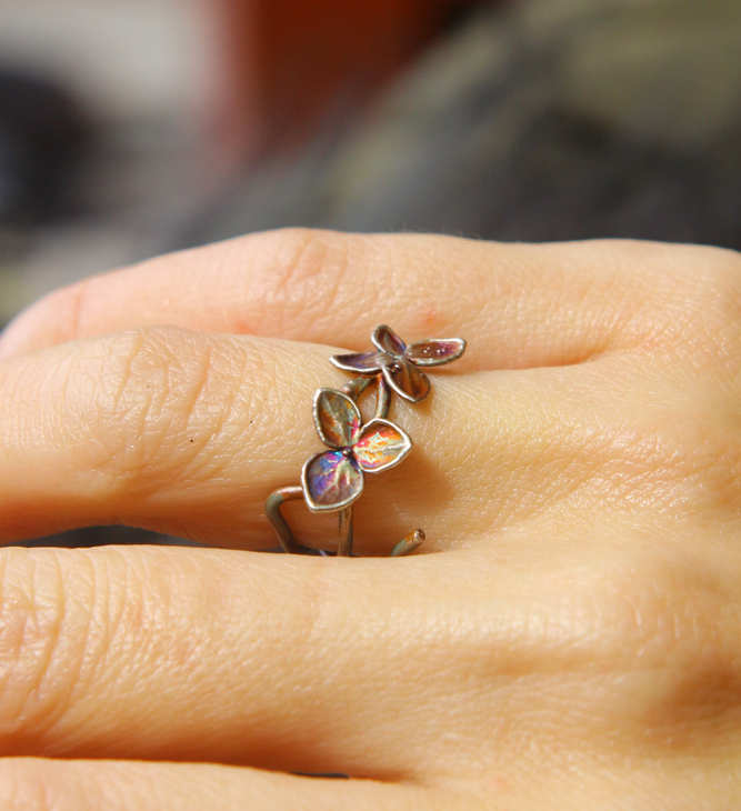 Ring in silver, Hydrangea , фото 3