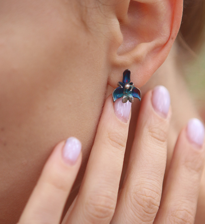 Серьги в серебре Fleur de Magique, Орхидея, фото 2