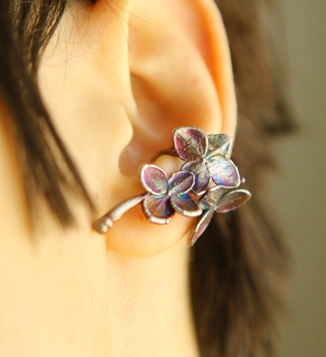 Cuff in silver, Hydrangea, фото 2