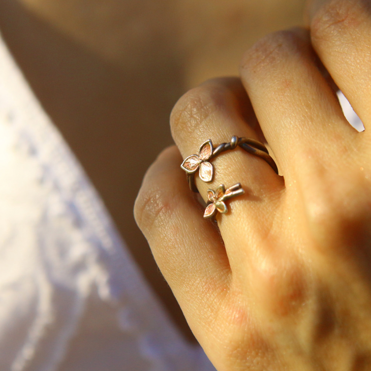 Rings in silver, Hydrangea , фото 2