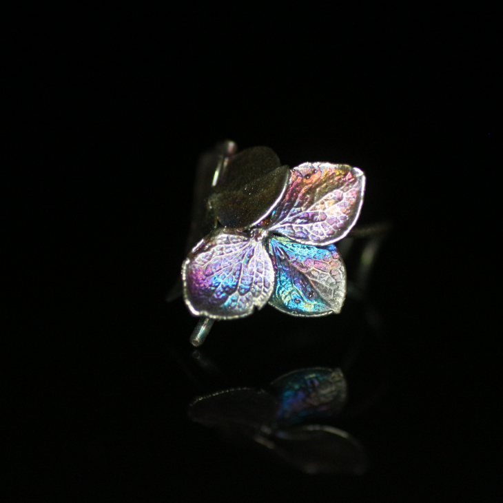 Cuff in silver, Hydrangea, фото 3