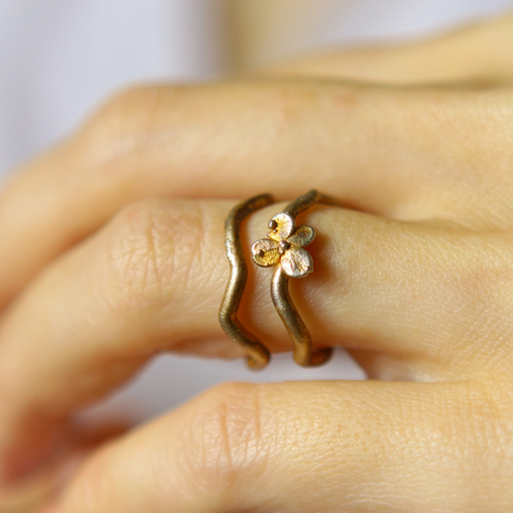 Ring in silver, Hydrangea , фото 3