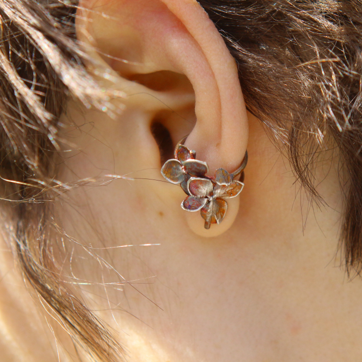 Cuff in silver, Hydrangea , фото 3