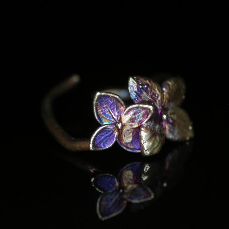 Ring in silver, Hydrangea , фото 3