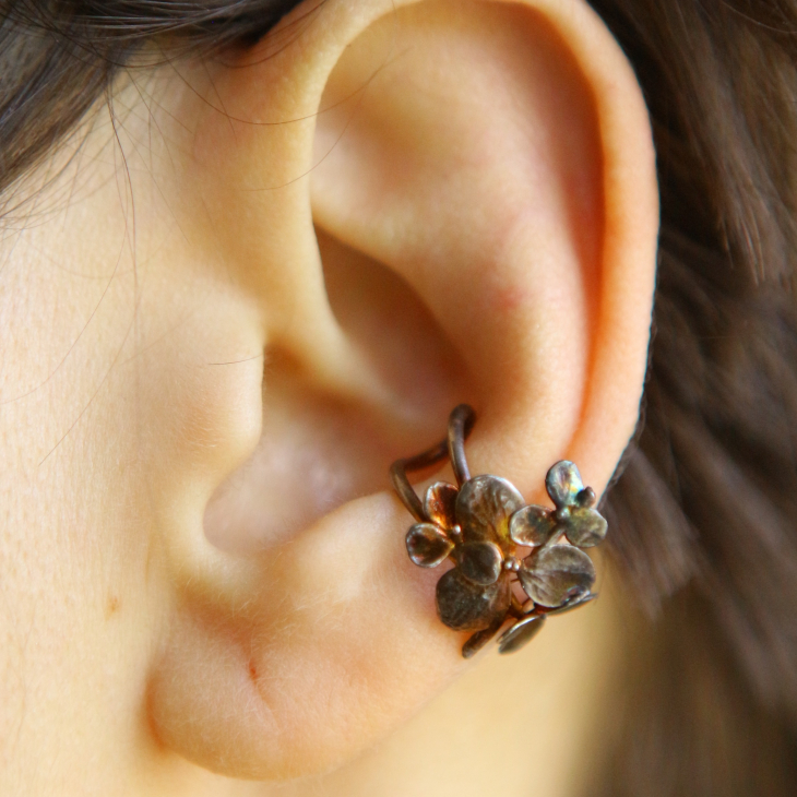 Cuff in silver, Hydrangea, фото 2