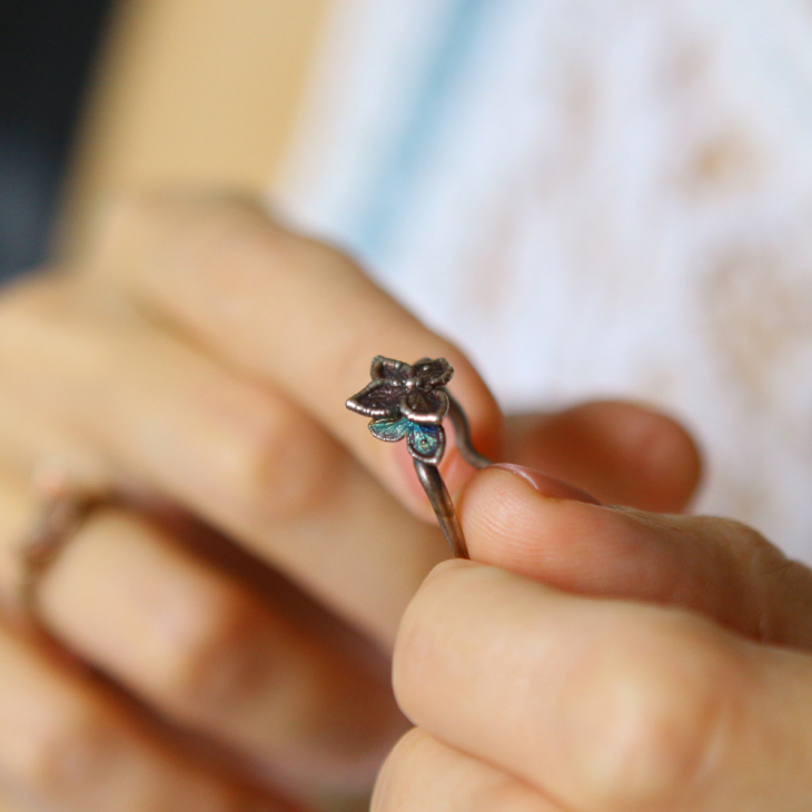 Ring in silver, Hydrangea , фото 3
