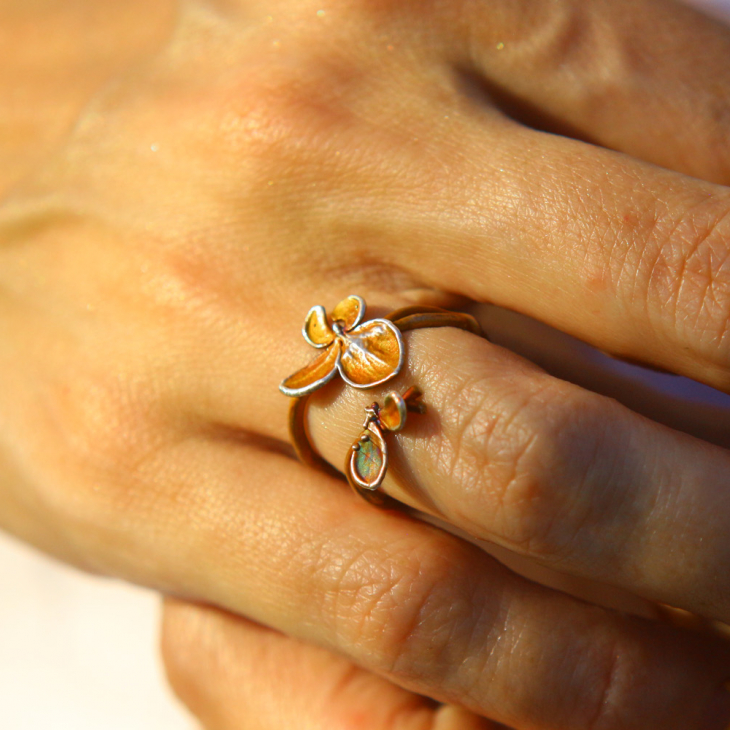 Rings in silver, Hydrangea , фото 3