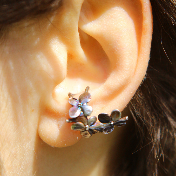 Cuff in silver, Hydrangea , фото 1