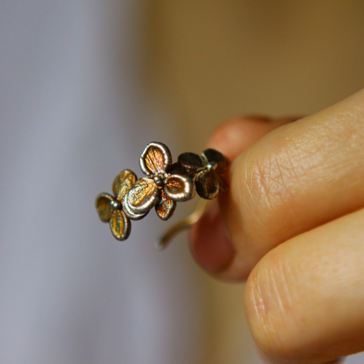 Ring in silver, Hydrangea , фото 3