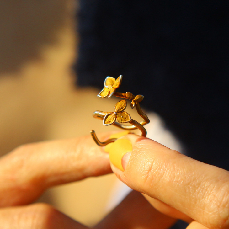 Rings in silver, Hydrangea , фото 2
