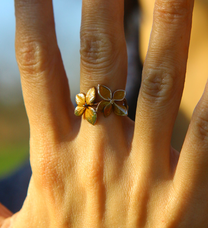 Rings in silver, Hydrangea , фото 1