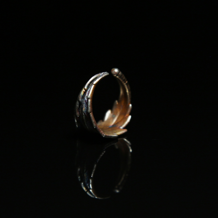 Кольцо в серебре Melancholy, Каннабис , фото 4