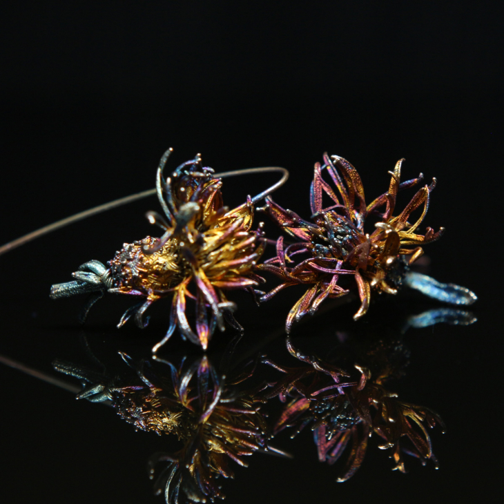 Серьги в серебре Fleur de Magique, Васильки, фото 2