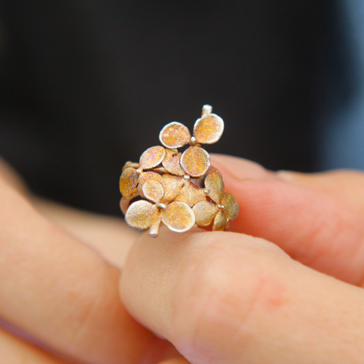 Cuff in silver, Hydrangea, фото 2