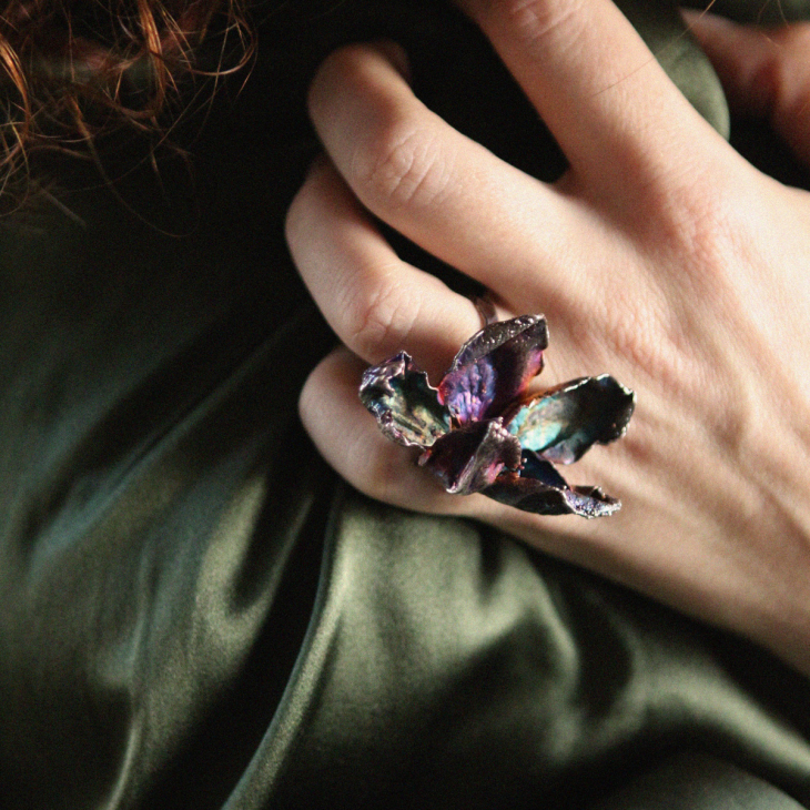 Кольцо в серебре Fleur de Magique, Яблоня, фото 2