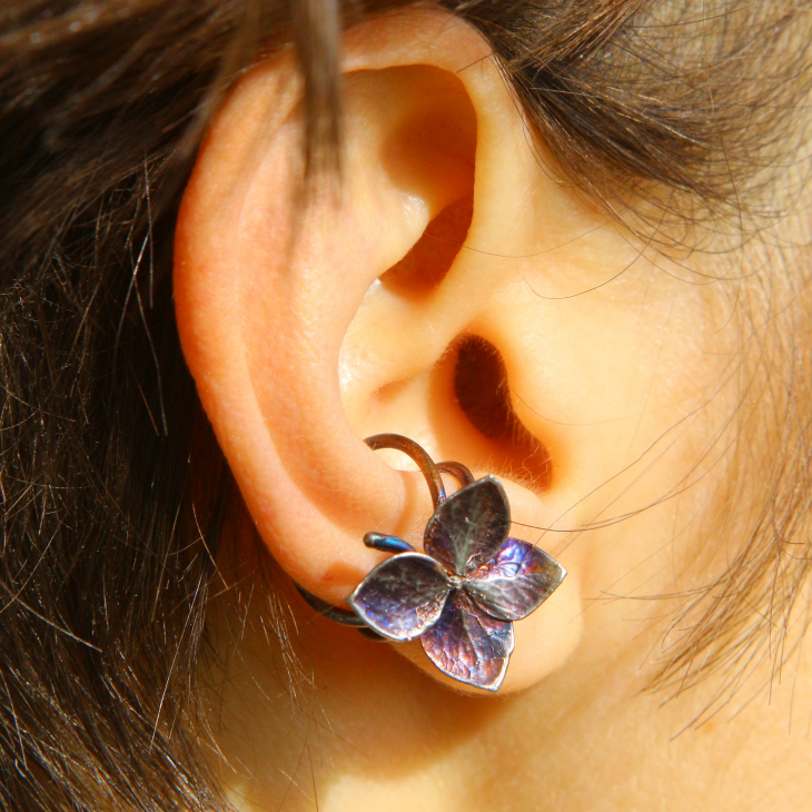 Cuff in silver, Hydrangea , фото 2