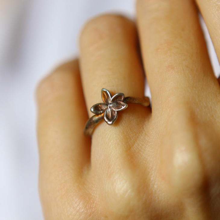 Ring in silver, Hydrangea , фото 2