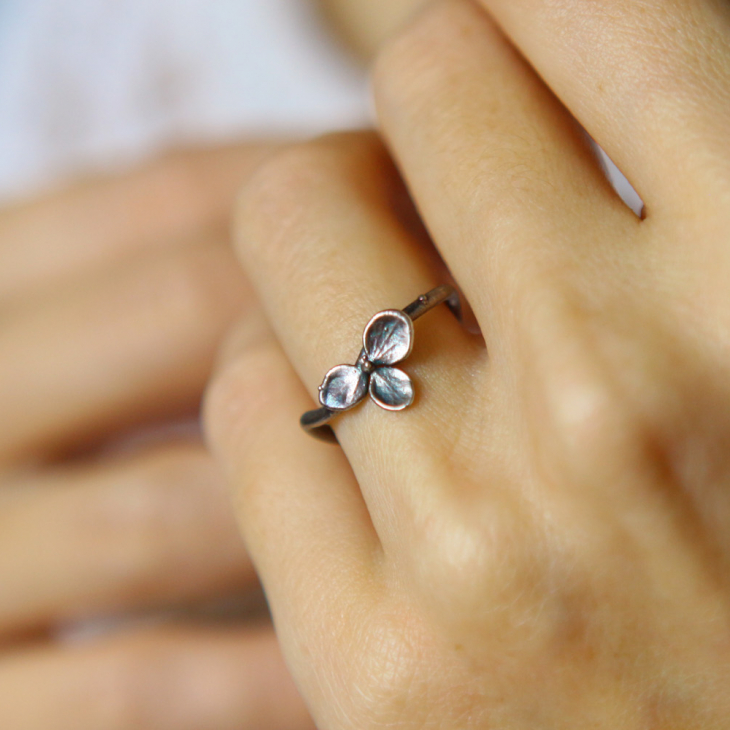 Ring in silver, Hydrangea , фото 2