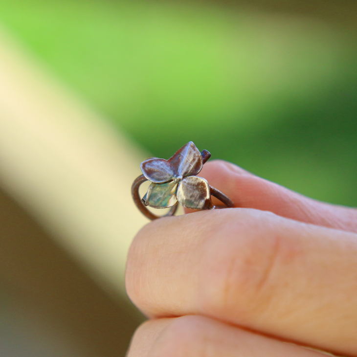 Cuff in silver, Hydrangea , фото 2