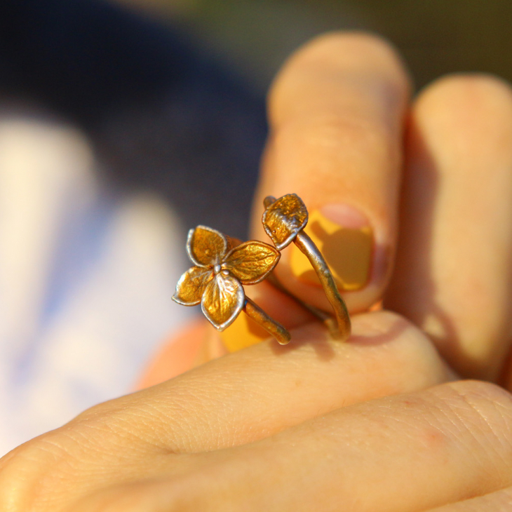 Rings in silver, Hydrangea , фото 2