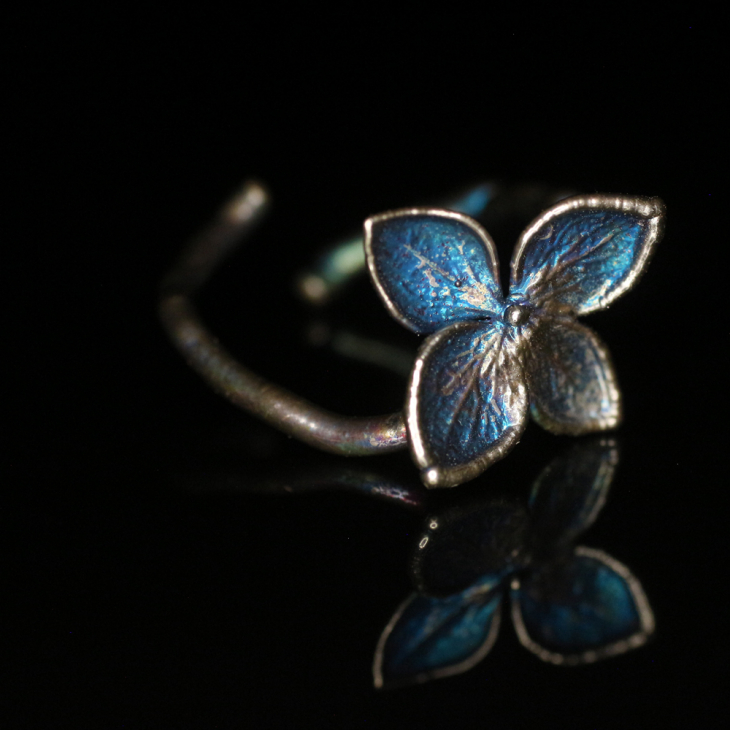 Ring in silver, Hydrangea , фото 4