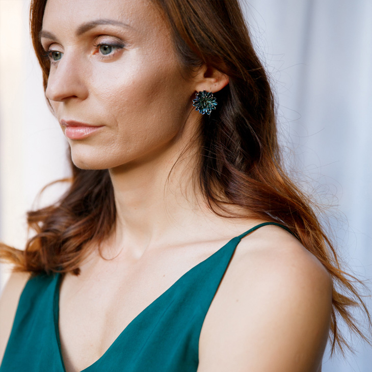 Серьги в серебре Fleur de Magique, Астра, фото 2