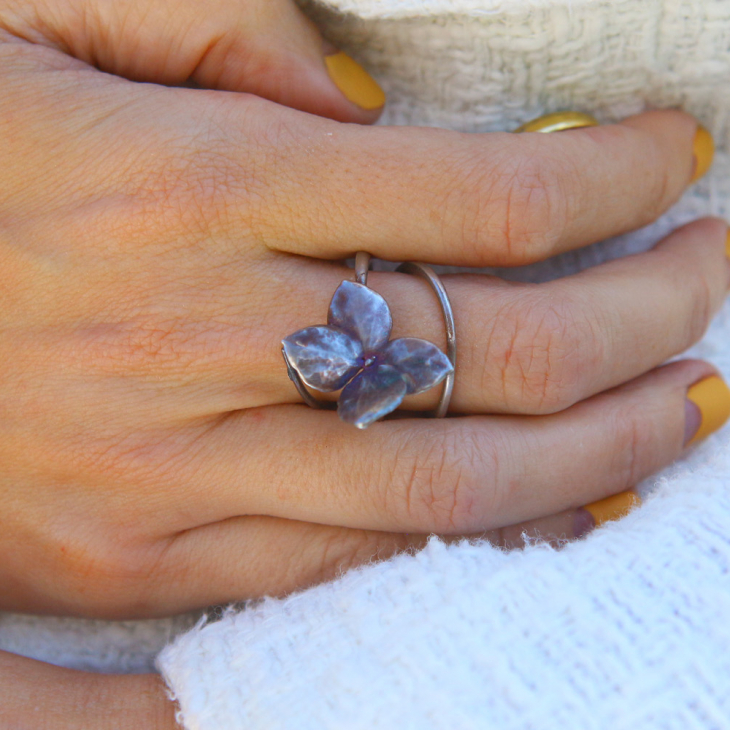 Rings in silver, Hydrangea , фото 2