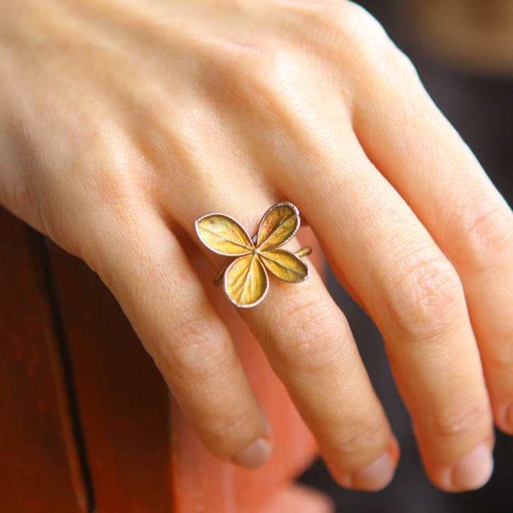 Ring in silver, Hydrangea , фото 1