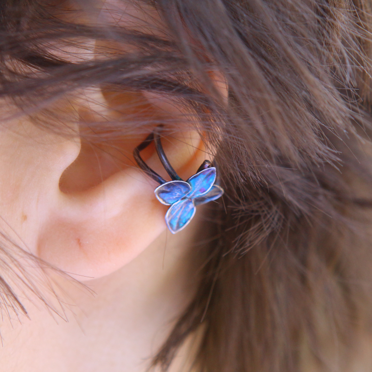 Cuff in silver, Hydrangea , фото 2