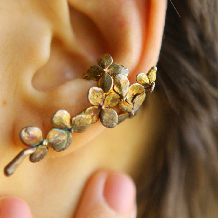 Cuff in silver, Hydrangea, фото 4