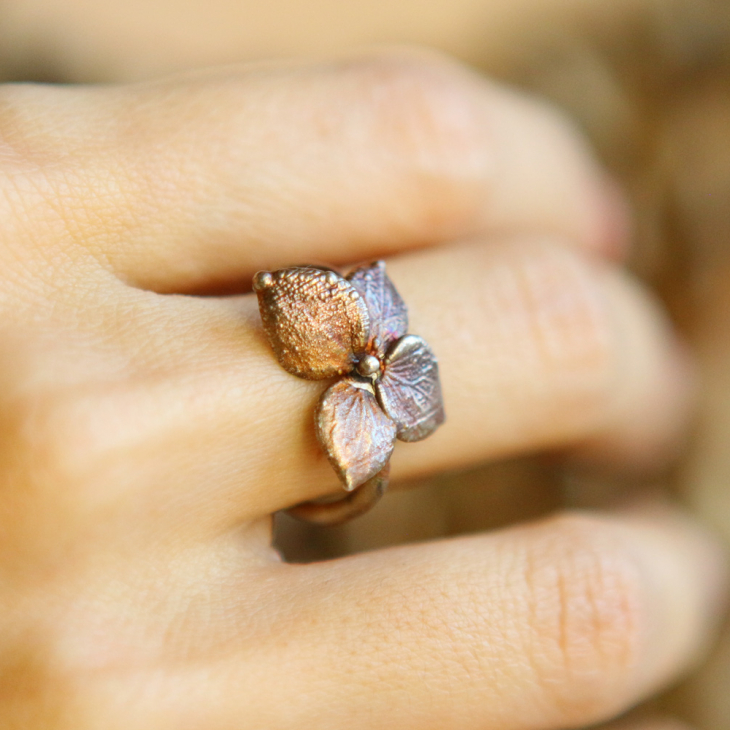 Ring in silver, Hydrangea , фото 2