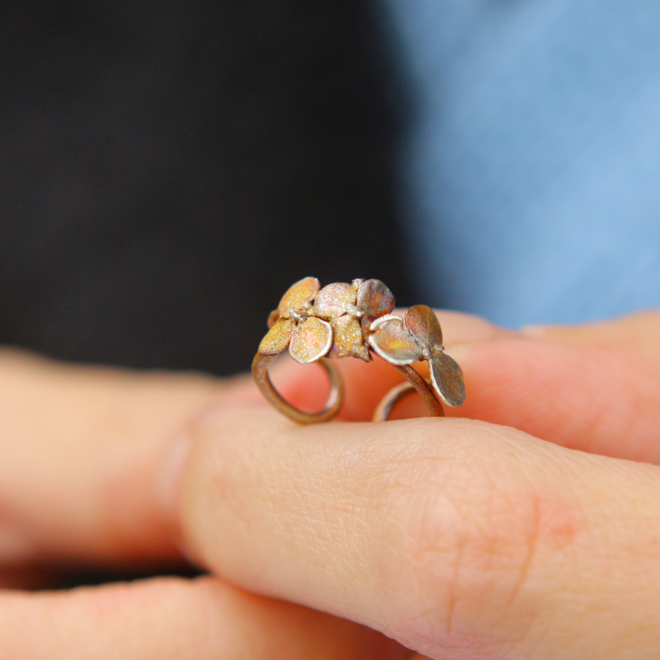 Cuff in silver, Hydrangea, фото 2