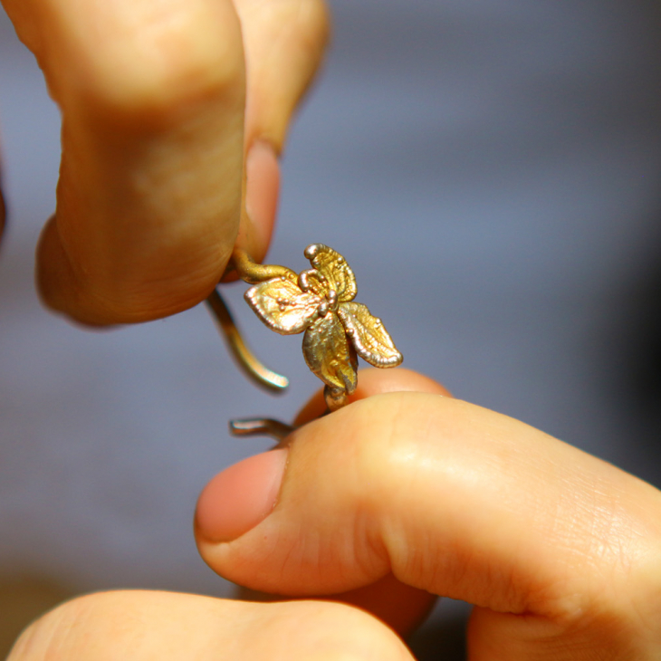 Ring in silver, Hydrangea , фото 3
