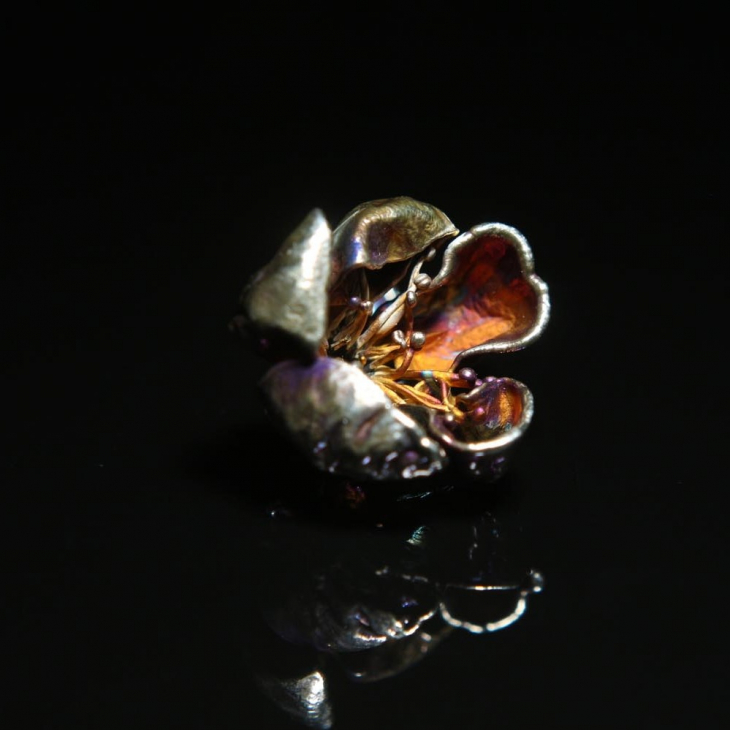 Кольцо в серебре Fleur de Magique, Абрикос, фото 2