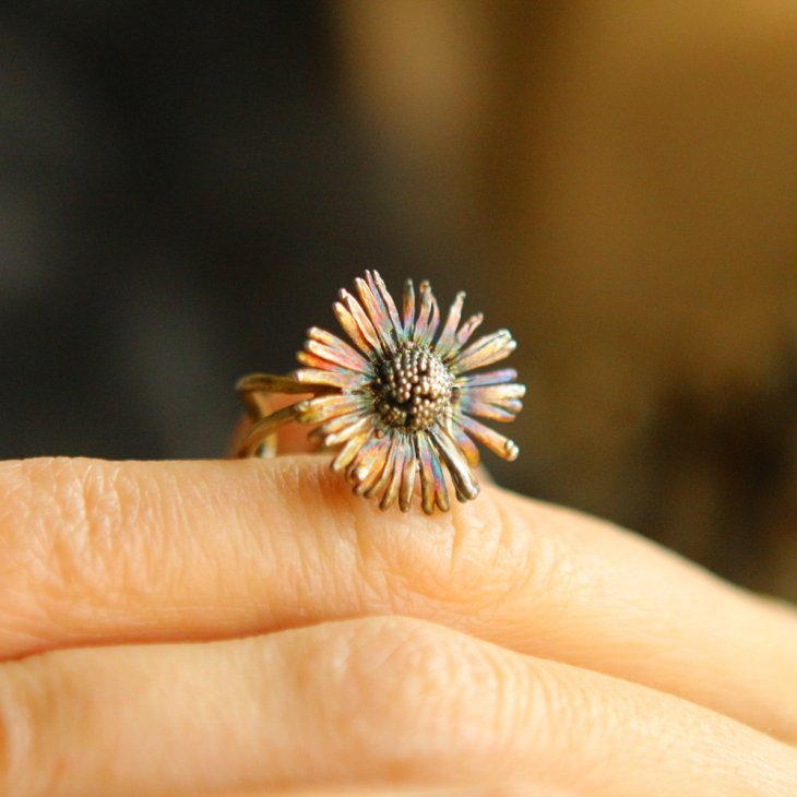 Cuff in silver, Chamomile, фото 3