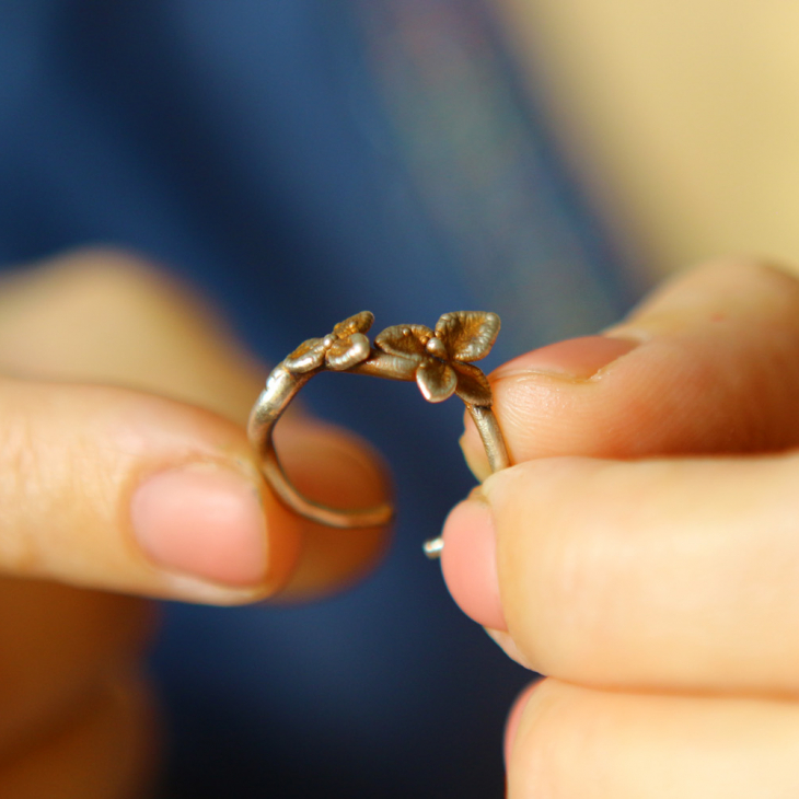 Ring in silver, Hydrangea , фото 2