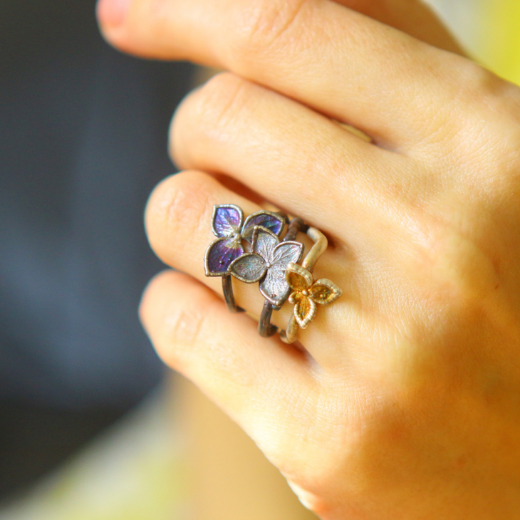 Rings in silver, Hydrangea , фото 3