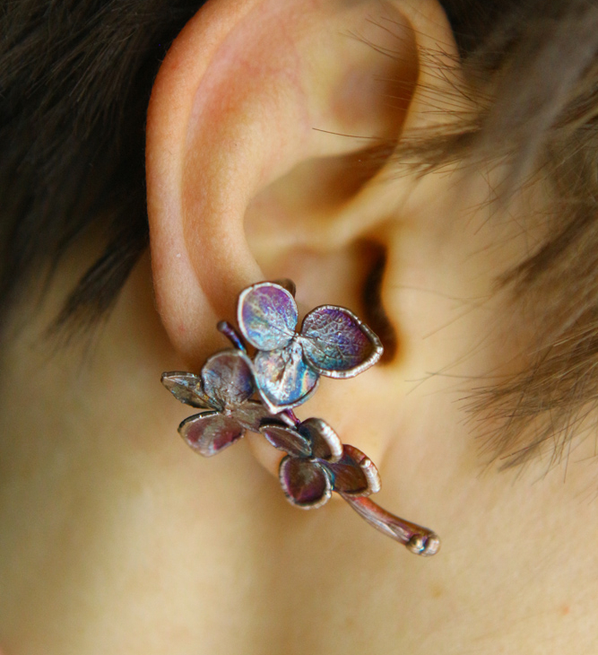 Cuff in silver, Hydrangea, фото 3