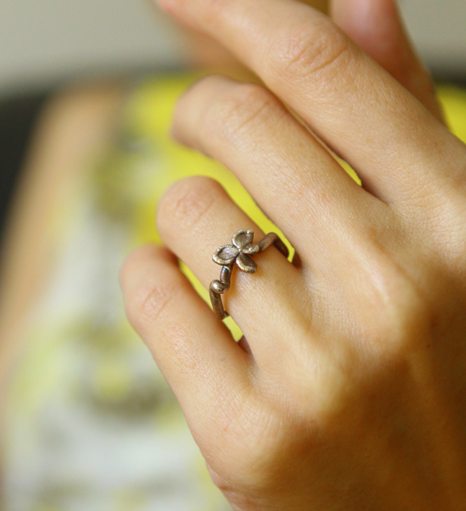 Ring in silver, Hydrangea , фото 1