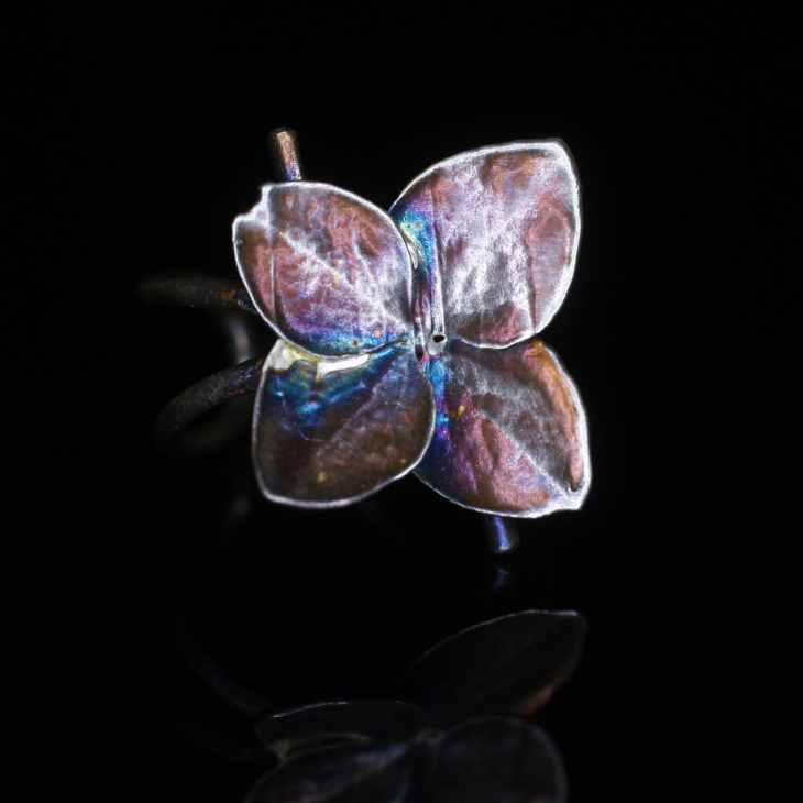 Cuff in silver, Hydrangea , фото 3
