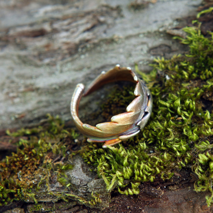 Кольцо в серебре Melancholy, Каннабис , фото 4