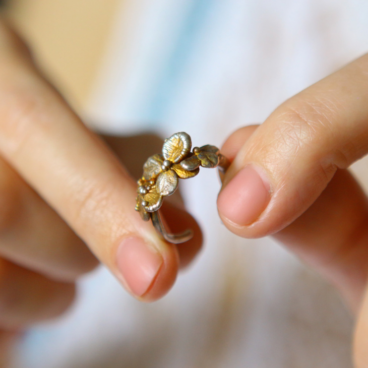 Ring in silver, Hydrangea , фото 3