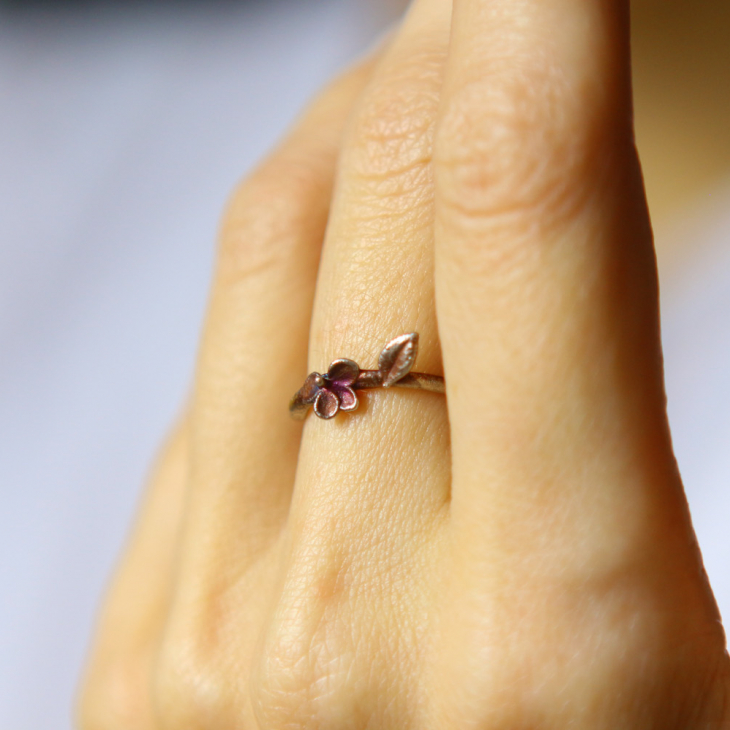 Ring in silver, Hydrangea , фото 2